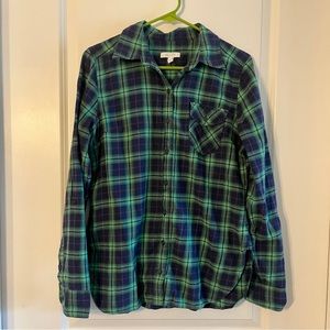 Size L blue and green flannel